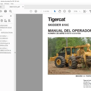 Tigercat SKIDDER 610C MANUAL DEL OPERADOR - PDF DOWNLOAD (Spanish)