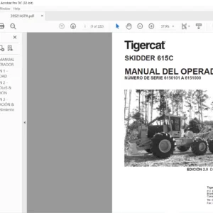 Tigercat SKIDDER 615C MANUAL DEL OPERADOR - PDF DOWNLOAD (Spanish)