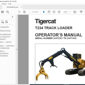 Tigercat T234 TRACK LOADER OPERATOR’S MANUAL SN 234T0301-234T1000 - PDF DOWNLOAD