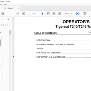 Tigercat T240 T245 Track Loader OPERATOR'S MANUAL - PDF DOWNLOAD