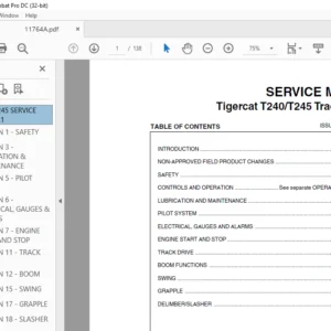 Tigercat T240 T245 Track Loader SERVICE MANUAL - PDF DOWNLOAD