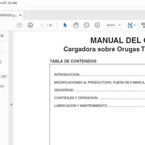 Tigercat T240B Cargadora sobre Orugas MANUAL DEL OPERADOR - PDF DOWNLOAD(Spanish)