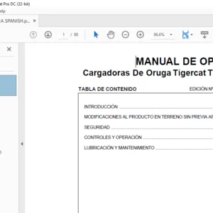 Tigercat T240B T245B Cargadoras De Oruga MANUAL DE  OPERACIÓN - PDF DOWNLOAD (Spanish)