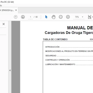 Tigercat T240B T245B Cargadoras De Oruga MANUAL DE OPERACIÓN - PDF DOWNLOAD(SPANISH)