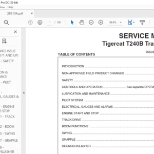 Tigercat T240B Track Loader Service Manual - PDF DOWNLOAD