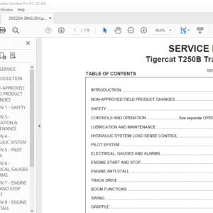 Tigercat T250B Track Loader SERVICE MANUAL - PDF DOWNLOAD
