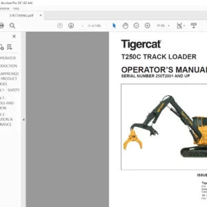 Tigercat T250C TRACK LOADER OPERATOR’S MANUAL SN 250T2001 AND UP - PDF DOWNLOAD