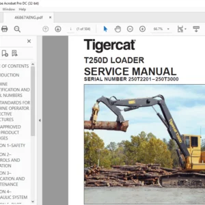 Tigercat T250D LOADER SERVICE MANUAL SN 250T2201–250T3000 - PDF DOWNLOAD