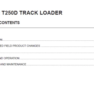 Tigercat T250D TRACK LOADER OPERATOR’S MANUAL SN 250T2101-250T2150 - PDF DOWNLOAD