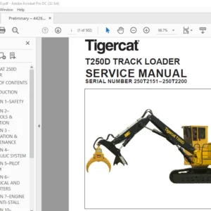 Tigercat T250D TRACK LOADER SERVICE MANUAL SN 250T2151–250T2200 - PDF DOWNLOAD