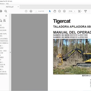 Tigercat TALADORA APILADORA 855C L855C MANUAL DEL OPERADOR - PDF DOWNLOAD