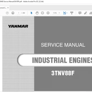 Yanmar Industrial Engines 3TNV88F Service Manual EN PDF