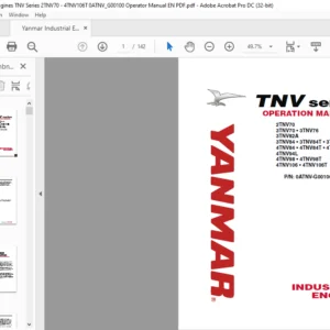 Yanmar Industrial Engines TNV Series 2TNV70 - 4TNV106T 0ATNV_G00100 Operator Manual EN PDF