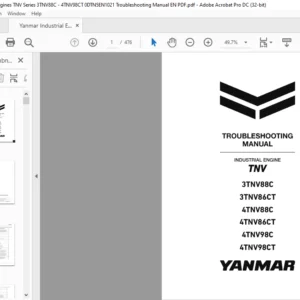 Yanmar Industrial Engines TNV Series 3TNV88C - 4TNV98CT Troubleshooting Manual EN PDF