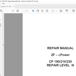 ZF Cpower CP 190 210 230 Level III CTM10101 Repair Manual EN - PDF DOWNLOAD