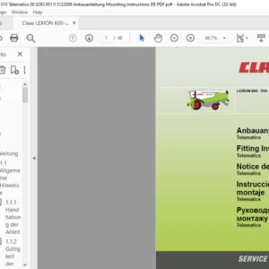 claas LEXION 600 - 510 Telematics Fitting Instructions Manual _DE_EN_FR  -PDF DOWNLOAD
