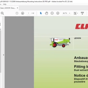 claas LEXION Dust extraction system Fitting Instructions Manual _DE_EN_FR - PDF DOWNLOAD