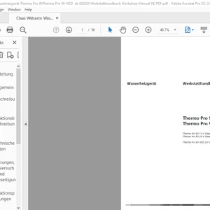 claas Webasto Wasserheizgerät Thermo Pro 90 Thermo Pro 90 HDD Werkstatthandbuch - PDF DOWNLOAD (GERMAN)