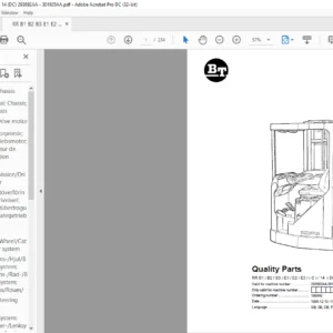 BT RR B1 / B2 / B3 / E1 / E2 / E3 / ( C ) / 14 ( DC ) Quality Parts Manual - PDF DOWNLOAD