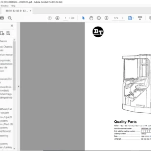 BT RR B1 / B2 / B3 / E1 / E2 / E3 / ( C ) / 14 ( DC ) Quality Parts Manual