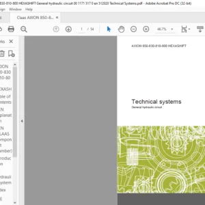 CLAAS AXION 850-830-810-800 HEXASHIFT General hydraulic circuit Technical systems Manual - PDF DOWNLOAD