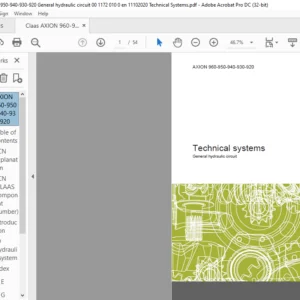 CLAAS AXION 960-950-940-930-920 General hydraulic circuit Technical systems Manual - PDF DOWNLOAD