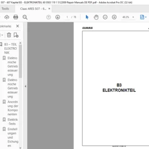 CLAAS Ares 507-607 B3-ELEKTRONIKTEIL Reparatur handbuch - PDF DOWNLOAD (GERMAN)