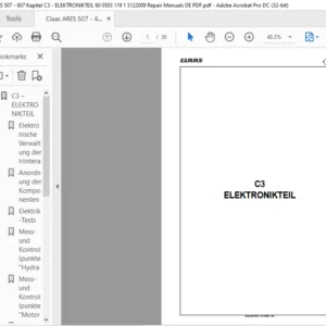 CLAAS Ares 507-607 C3 ELEKTRONIKTEIL Reparatur handbuch - PDF DOWNLOAD (GERMAN)