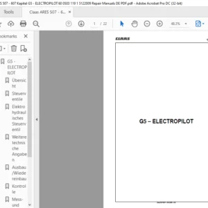 CLAAS Ares 507-607 G5 – ELECTROPILOT Reparatur handbuch- PDF DOWNLOAD (GERMAN)