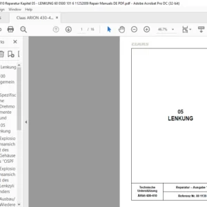 CLAAS Arion 430-410 05 LENKUNG Reparaturhandbuch - PDF DOWNLOAD (German)
