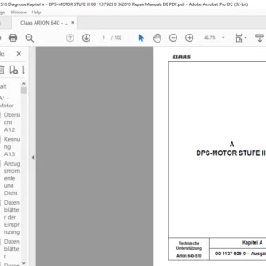 CLAAS Arion 640-510 Kapitel A -DPS-MOTOR STUFE III Reparaturhandbuch - PDF DOWNLOAD (German)