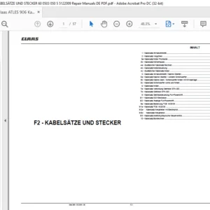 CLAAS Atles 906 F2 - KABELSÄTZE UND STECKER Reparatur handbuch - PDF DOWNLOAD (GERMAN)