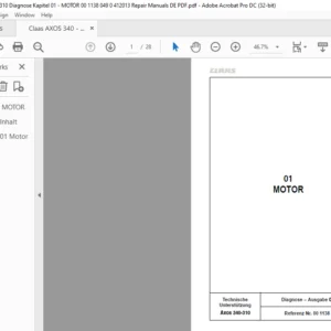 CLAAS Axos 340-310 01 MOTOR Reparatur handbuch - PDF DOWNLOAD (GERMAN)