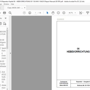 CLAAS Axos 340-310 06 HEBEVORRICHTUNG Reparatur handbuch - PDF DOWNLOAD (GERMAN)