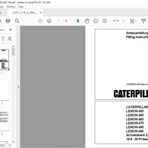 CLAAS CATERPILLAR LEXION 450 LEXION 460 LEXION 465 LEXION 470 LEXION 480 LEXION 485 Schneidwerk 5.40 M - 9.00 M 18 ft - 30 ft Headers CATERPILLAR-Auto-Contour Fitting Instructions Manual_DE_EN