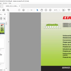 CLAAS CONSPEED 8-75 FC CONSPEED 6-80 FC CONSPEED 6-75 FC CONSPEED 6-70 FC Chopper guard Conversion Instructions Manual