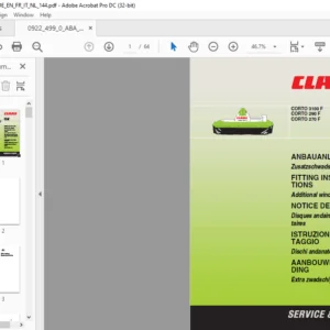 CLAAS CORTO 3100 F CORTO 290 F CORTO 270 F Additional windrowing disc Fitting Instructions Manual_DE_EN_FR_IT_NL
