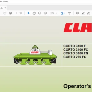 CLAAS CORTO 3100 F CORTO 3100 FC CORTO 3100 FN CORTO 270 FC Operator’s Manual - PDF DOWNLOAD