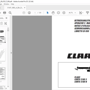 CLAAS CORTO 3100 S CORTO 3100 N OPERATOR´S MANUAL_DE_EN_FR_IT - PDF DOWNLOAD