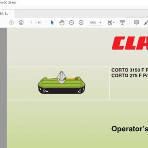 CLAAS CORTO 3150 F Profil CORTO 275 F Profil Operator’s Manual - PDF DOWNLOAD