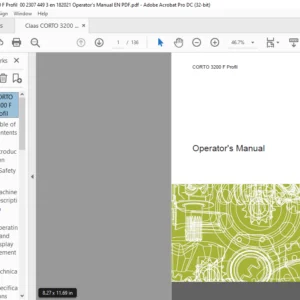 CLAAS CORTO 3200 F Profil Operator's Manual- PDF DOWNLOAD