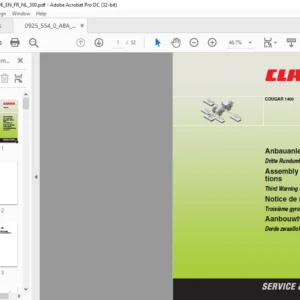 CLAAS COUGAR 1400 Third Warning Beacon Assembly instructions Manual_DE_EN_FR_NL - PDF DWNLOAD