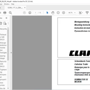 CLAAS Cutterbar Trailer DOMINATOR VX MEDION Mounting Instructions MANUAL_DE_EN_FR - PDF DOWNLOAD