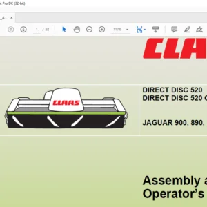 CLAAS DIRECT DISC 520 DIRECT DISC 520 CONTOUR JAGUAR 900 890 870 850 830 Assembly and Operator’s manual