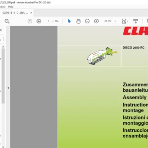 CLAAS DISCO 2650 RC Assembly manual _DE_EN_FR_IT_ES - PDF DOWNLOAD
