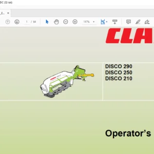 CLAAS DISCO 290 250 210 Operator's Manual - PDF DOWNLOAD