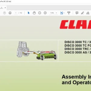 CLAAS DISCO 3000 TC / 3000 TC PLUS DISCO 3000 TC FG / 3000 TC FG PLUS DISCO 3000 TRC / 3000 TRC PLUS DISCO 3000 AS / 3000 AS PLUS Assembly Instructions and Operator´s Manual