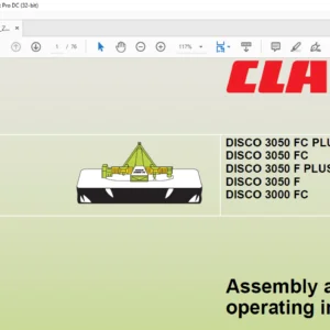 CLAAS DISCO 3050 FC PLUS DISCO 3050 FC DISCO 3050 F PLUS DISCO 3050 F DISCO 3000 FC Assembly and operating instructions Manual
