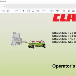 CLAAS DISCO 3050 TC / 3050 TC PLUS DISCO 3050 TC FG / 3050 TC FG PLUS DISCO 3050 TRC / 3050 TRC PLUS DISCO 3050 AS / 3050 AS PLUS Operator’s Manual