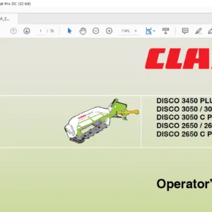 CLAAS DISCO 3450 PLUS DISCO 3050 / 3050 PLUS DISCO 3050 C PLUS DISCO 2650 / 2650 PLUS DISCO 2650 C PLUS  Operator’s manual